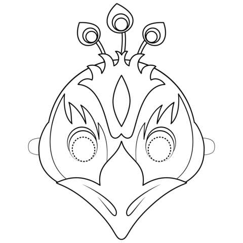 Peacock Mask Coloring Page